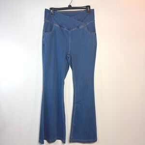 Halara Crossover Flare Jeans LP‎ NWT High Waisted Wide Leg Flex Denim TikTok